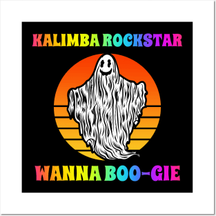 Kalimba Player Wanna Boogie Groovy Halloween Party Retro Vintage Posters and Art